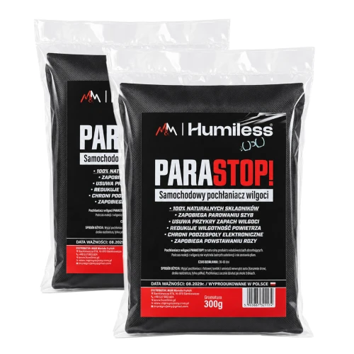 2x Pochłaniacz wilgoci samochodowy diatomitowy PARASTOP 300g Humiless do auta 
