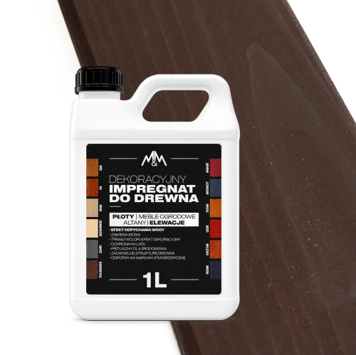 IMPREGNAT farba do drewna M&M wenge 1l Z WOSKAMI