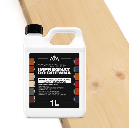 IMPREGNAT farba do drewna M&M bezbarwny 1l Z WOSKAMI 