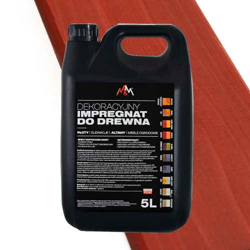 Impregnat do drewna M&M mahoń 5l Z WOSKAMI 