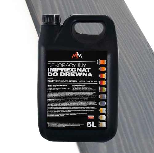 Impregnat do drewna M&M szary 5l Z WOSKAMI
