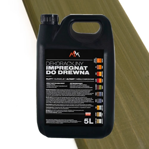 IMPREGNAT farba do drewna M&M oliwka 5l Z WOSKAMI