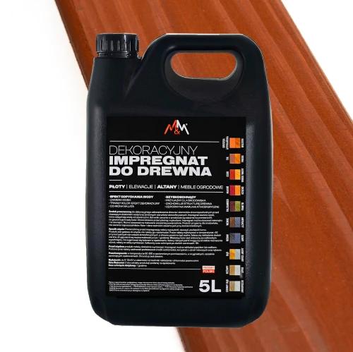 IMPREGNAT farba do drewna M&M orzech 5l Z WOSKAMI 