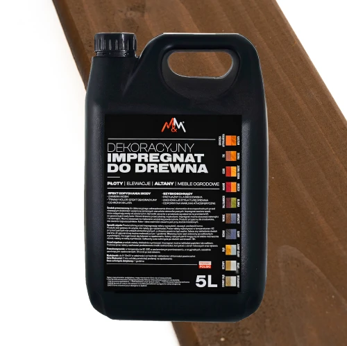 IMPREGNAT farba do drewna M&M ciemny dąb 5l Z WOSKAMI
