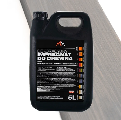 IMPREGNAT farba do drewna M&M jasny szary 5l Z WOSKAMI