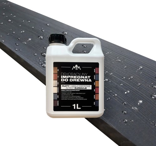 IMPREGNAT farba do drewna M&M antracyt 1l Z WOSKAMI