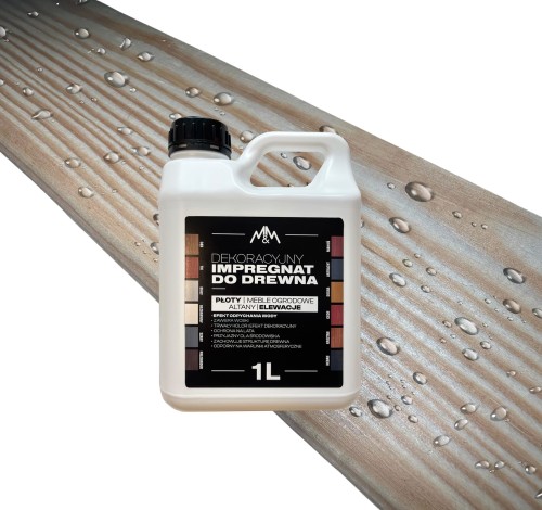 IMPREGNAT farba do drewna M&M bezbarwny 1l Z WOSKAMI 