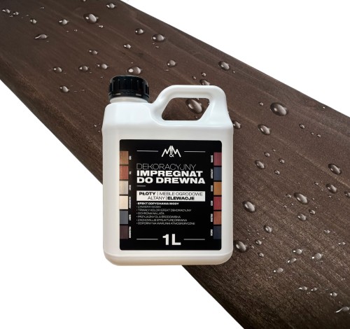IMPREGNAT farba do drewna M&M wenge 1l Z WOSKAMI