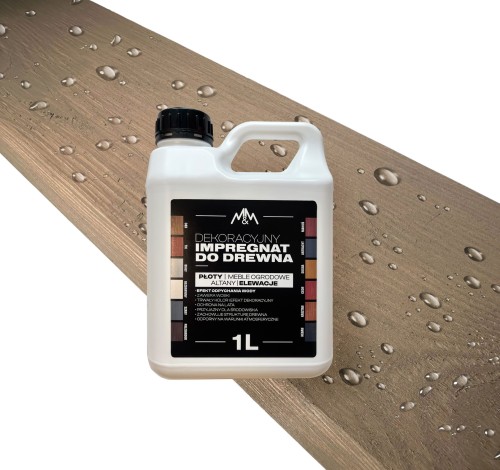 IMPREGNAT farba do drewna M&M beżowy 1l Z WOSKAMI 
